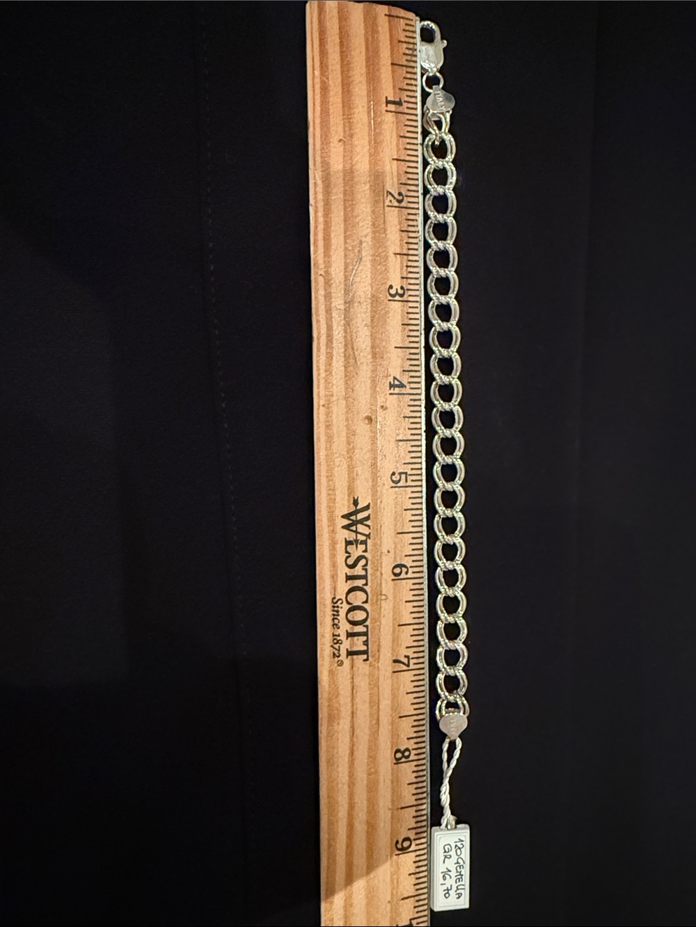 Silver-Tone Link Bracelet with Tag